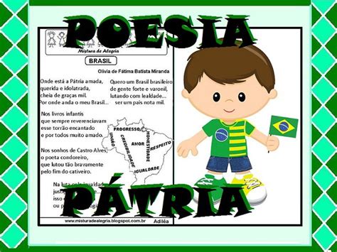 POESIA SOBRE O BRASIL COM INTERPRETAÇÃO, IMPRIMIR E COLORIR - Mistura ...