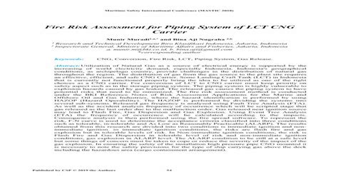 Fire Risk Assessment For Piping System Of LCT CNG Carrier PDF Document