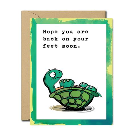 Funny Get Well Soon Card – “Hope You Are Back on Your Feet Soon” – Cute