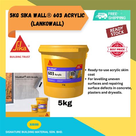 5KG SIKA SikaWall 603 Acrylic White Ready To Use Acrylic Skim