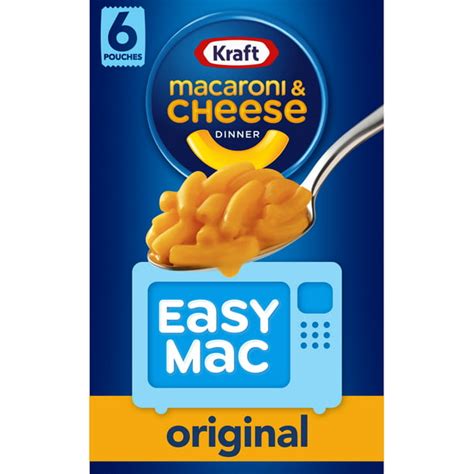 Kraft Easy Mac Original Macaroni And Cheese Microwavable Dinner 6 Ct Packets