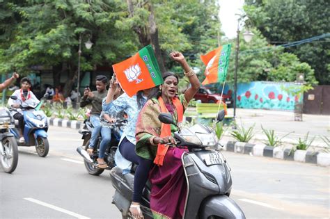 Glimpses from the bike rally organized by BJP karyakartas to welcome ...