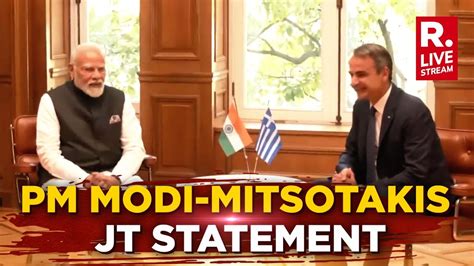 Pm Modi In Greece Live Pm Modi And Greece Pm Kyriakos Mitsotakis S