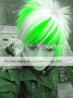 emo hair cuts style: Green emo hair