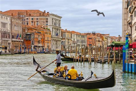 Venice Italy Tourists In Gondola On Grand Canal Editorial Photography