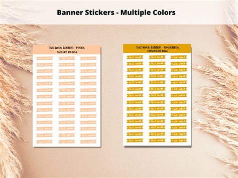 Small This Week Banner Stickers Multiple Colors This Week - Etsy