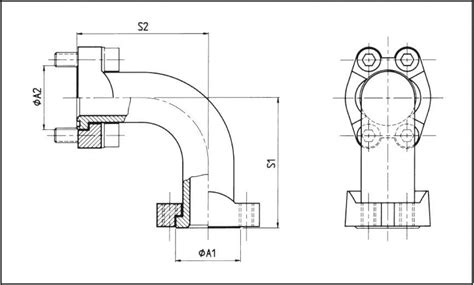 SAE 90 Adapter geschweißt SAE ISO 6162 BRW Fluidtechnik