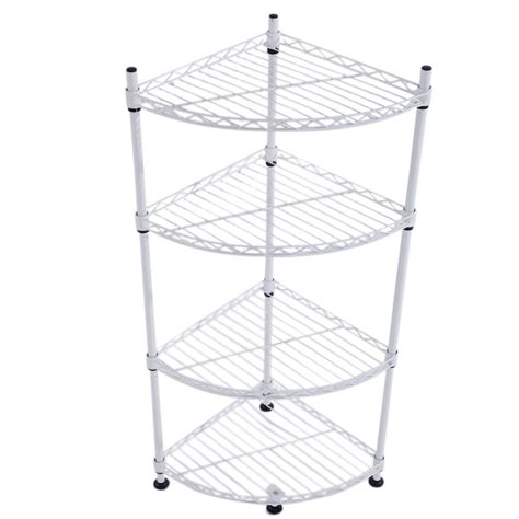 4 Layer Triangle Corner Shelf Storage Rack For Kitchen Bathroom