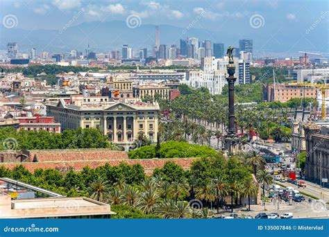 Barcelona Cityscape from Montjuic Hill, Spain Editorial Photo - Image ...