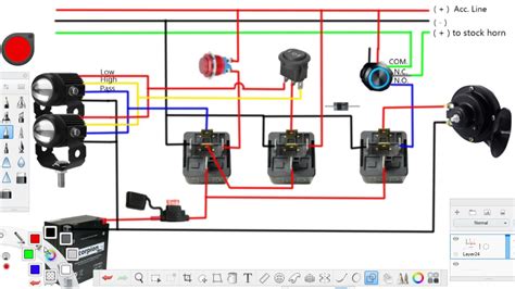 4 Wires Mini Driving Lights Loud Horn With Passing Youtube