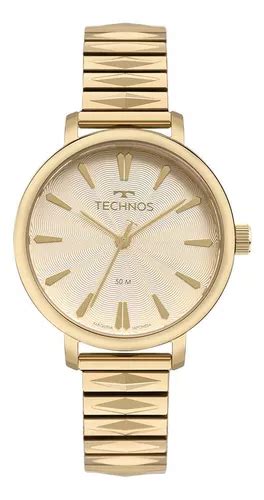 Reloj Technos Dorado Mediano Para Mujer 5 Atm MercadoLibre