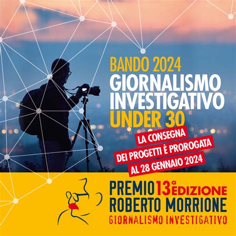 Giornalismo Investigativo Proroga Bando Premio Morrione Ordine Dei