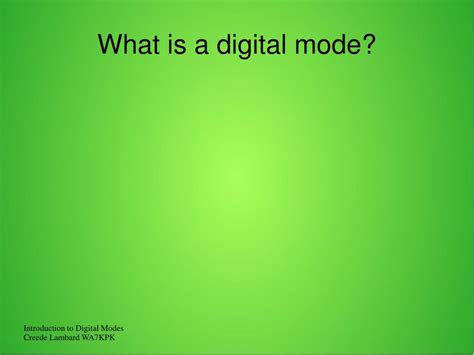 introduction  digital modes powerpoint