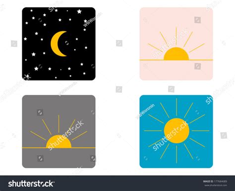 Graphical Representation Day Night Morning Afternoon Stock Vector ...