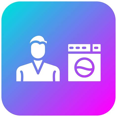 El Icono Vectorial De Man Doing Laundry Se Puede Usar Para El Conjunto