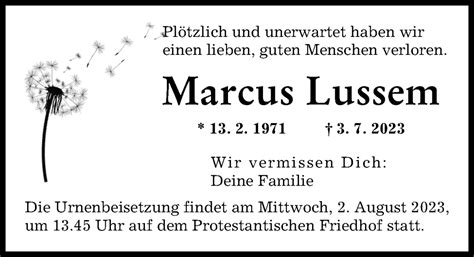 Traueranzeigen von Marcus Lussem Allgäuer Zeitung