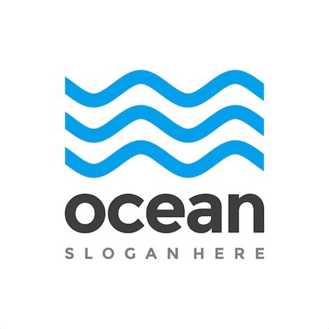 Vector de diseño de logotipo de onda oceánica de agua Vector Premium