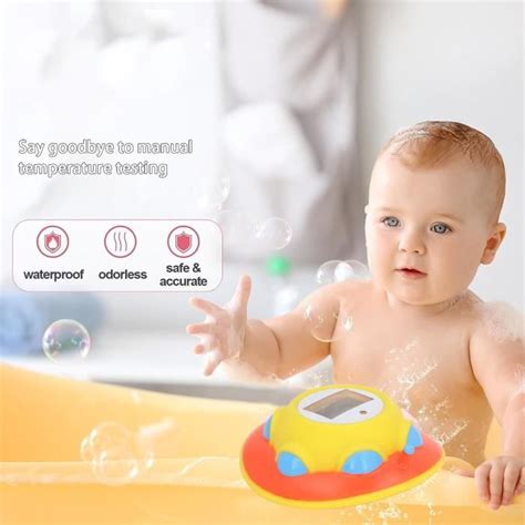 Zerodis Thermomètre de bain pour bébé Cartoon amusant Disque volant