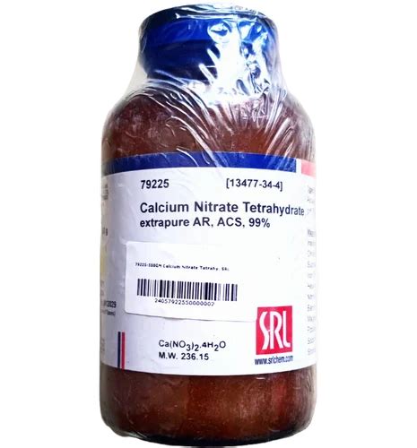 SRL Calcium Nitrate Tetrahydrate Extrapure AR ACS 99 500Gm CAS