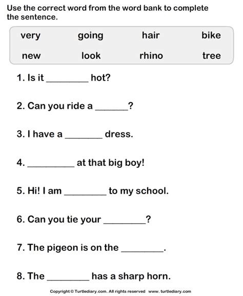 Simple Sentences For 1st Graders