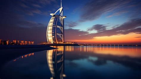 Premium Photo | Night view of Burj Al Arab