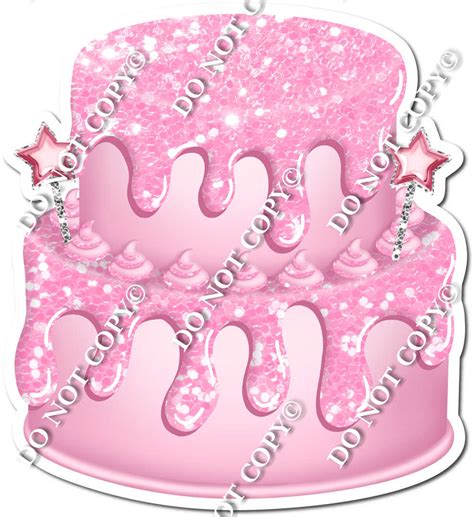 2 Tier Baby Pink Cake, Baby Pink Dollops & Drip| Sign Swag USA