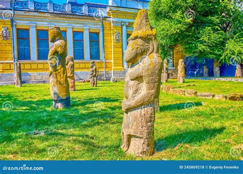 The Small Park At National Historical Museum With Raws Of Stone Babas