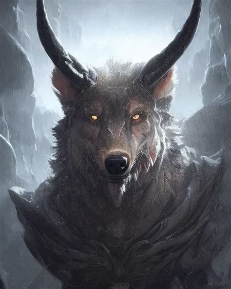 A Minotaur As A Wolf Terrifying Face Highly Detailed Stable