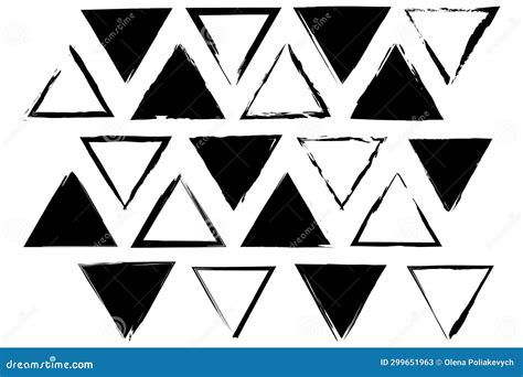 Set Of Grunge Triangle Brush Texture Stamp Vector Illustration Eps