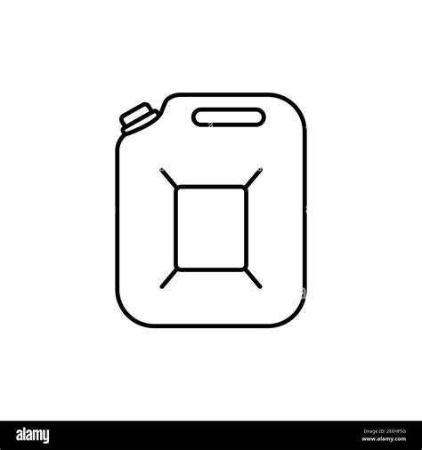 Canister Line Icon Jerry Can Symbol Fuel Gasoline Or Oil Canister