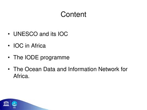 IOCs Ocean Data And Information Management Programmes In Africa Ppt