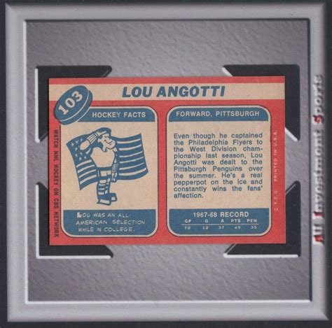 1968 Topps LOU ANGOTTI 103 NM MT Pittsburgh Penguins TD89 EBay