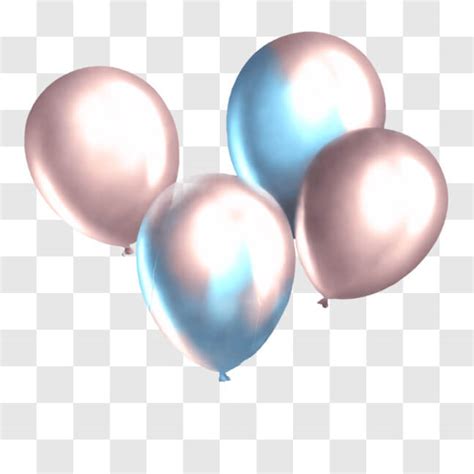 Descarga Grupo De Globos Rosados Y Azules Flotando En El Aire Png En