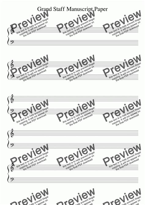 Grand Staff Manuscript Paper Download Sheet Music Pdf File