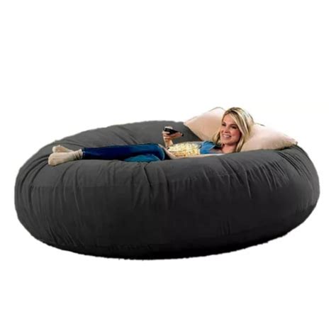 Puff Redondo Gigante Enchimento 1 40x20 Diâmetro Suede 10kg de