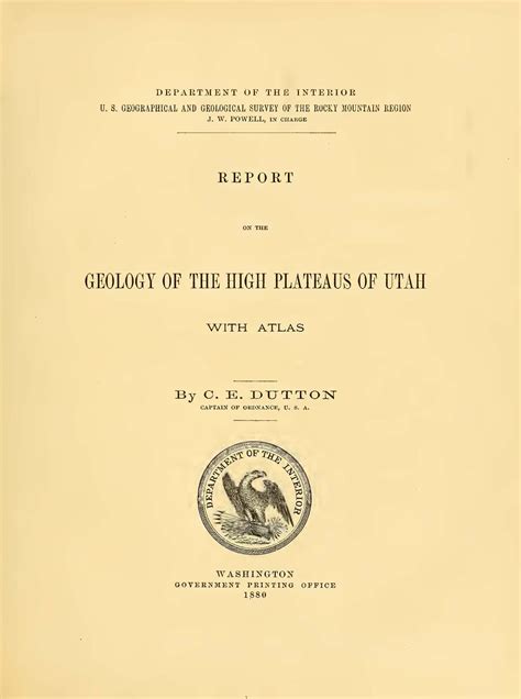 Report on the Geology of the High Plateaus of Utah // ADVENTR.co