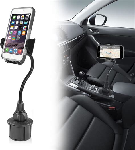 Macally Car Cup Holder Phone Mount 8” Long Flexible