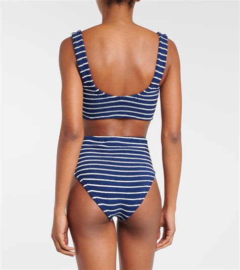 Nadine Striped Bikini In Blue Hunza G Mytheresa
