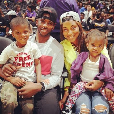 Chris Paul with his son wife and daughter at a WNBA game - Clippers News Surge NBA Gallery - Los ...