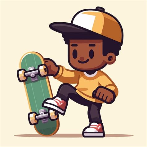 Premium Vector Vector Cartoon Of A Child Playing Skateboard