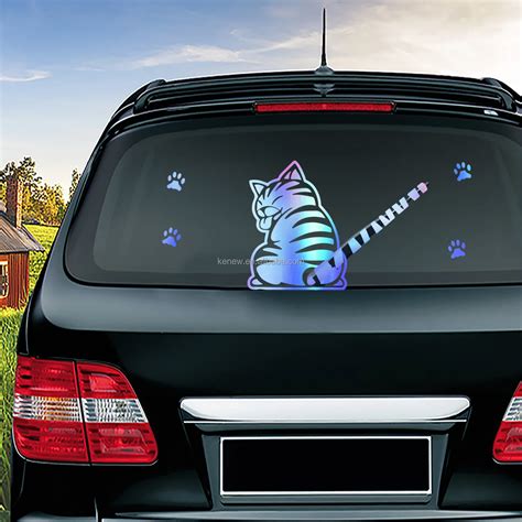 Creative Cat Moving Tail Paws Car Stickers Windshield Rear 3d Window