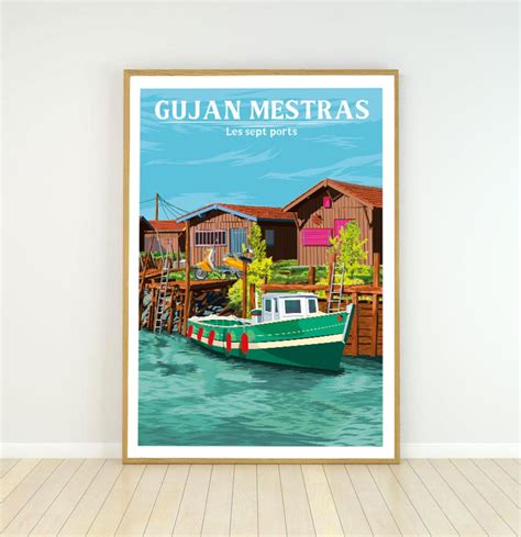 Affiche De Le Ville De Gujan Mestras Etsy France