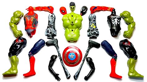 AVENGERS TOYS ASSEMLBE SUPERHERO SPIDER MAN SIRENHEAD HULK SMASH AND