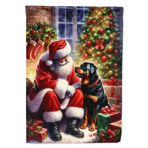 Rottweiler And Santa Claus House Flag 28 In X 40 In Walmart