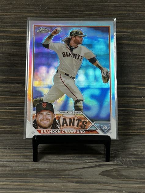 2023 Topps Chrome Refractor 195 Brandon Crawford San Francisco Giants