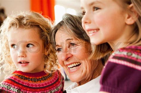 Grandma And Grandchildren Smiling Stock Photo Stock Image Everypixel