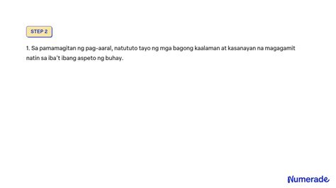 Solved Filipino Sumulat Ng Isang Talata Na May Na Pangungusap