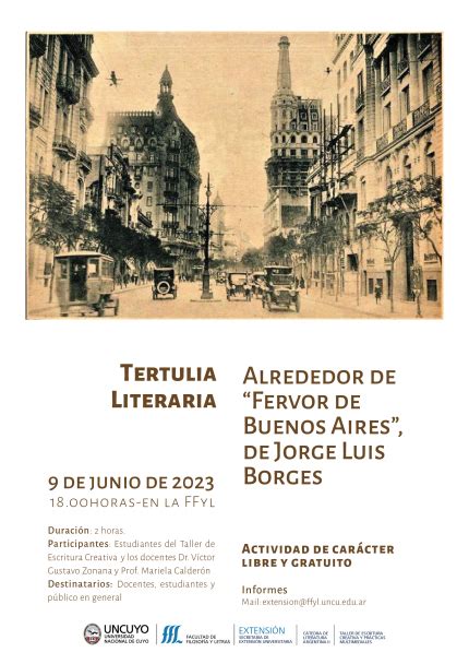 Abordar N La Obra De Borges Fervor De Buenos Aires En Una Tertulia