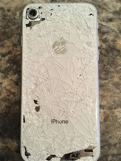 shattered back of iphone