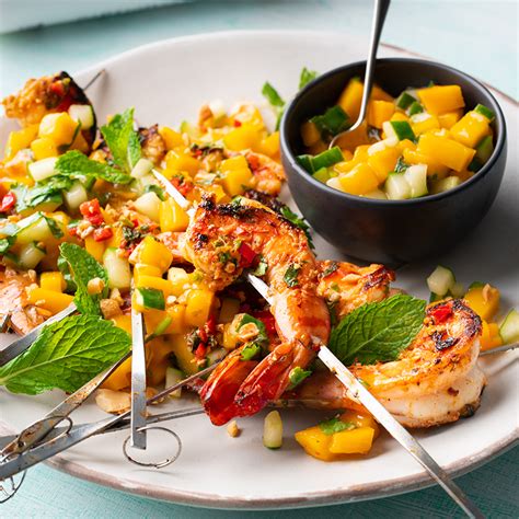 Chilli Lime Prawns With Tangy Mango Salsa Marion S Kitchen